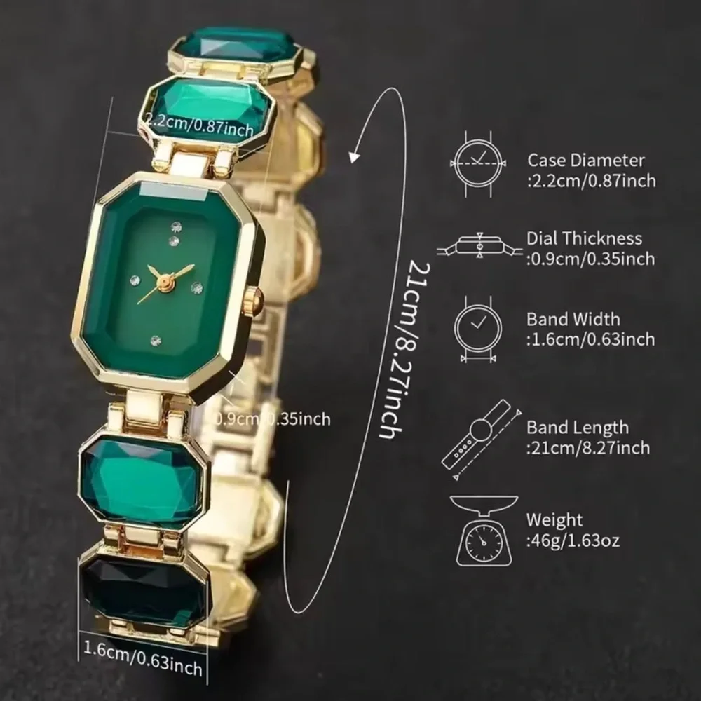 Rose Elegance Gem Timepiece Bracelet Watch